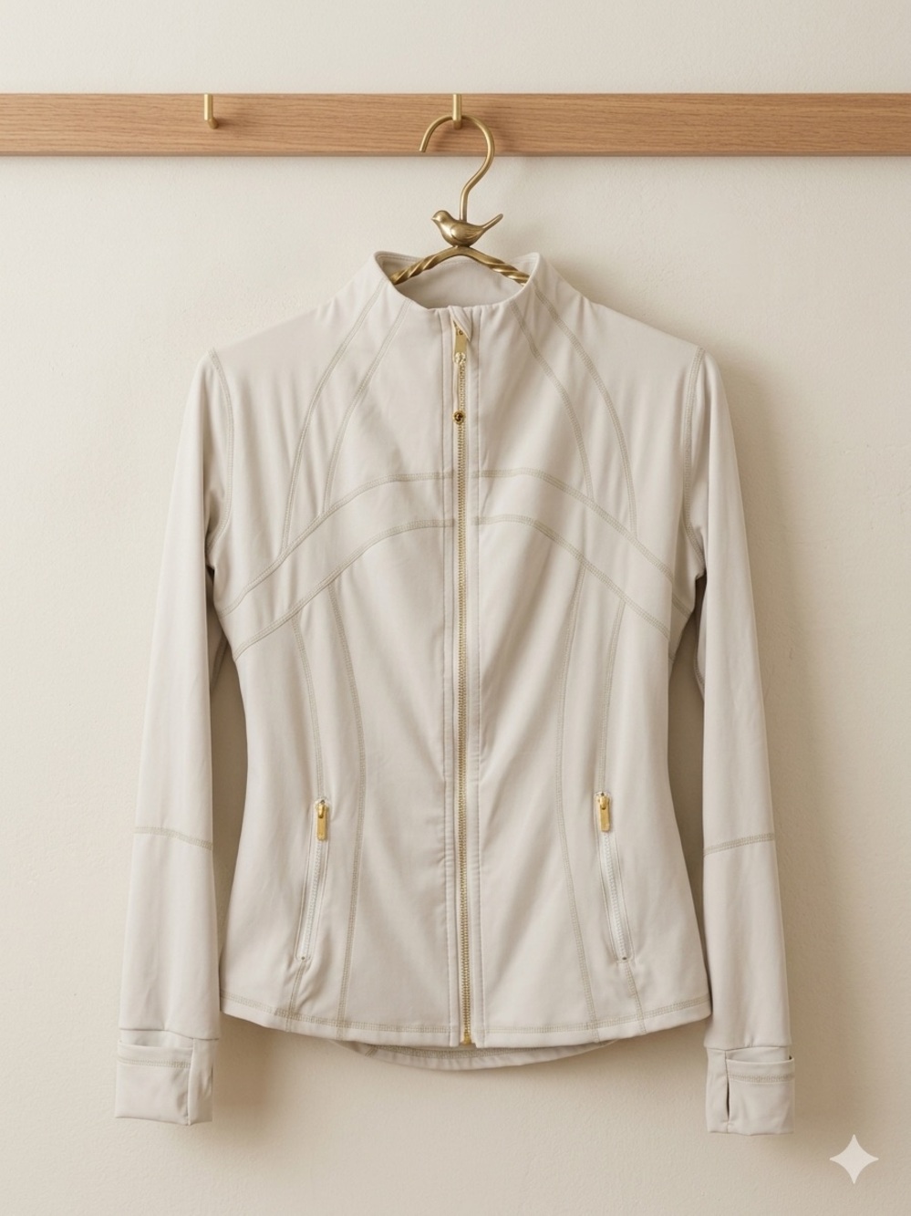 Lululemon Define Jacket in Bone with Gold Hardware size 6